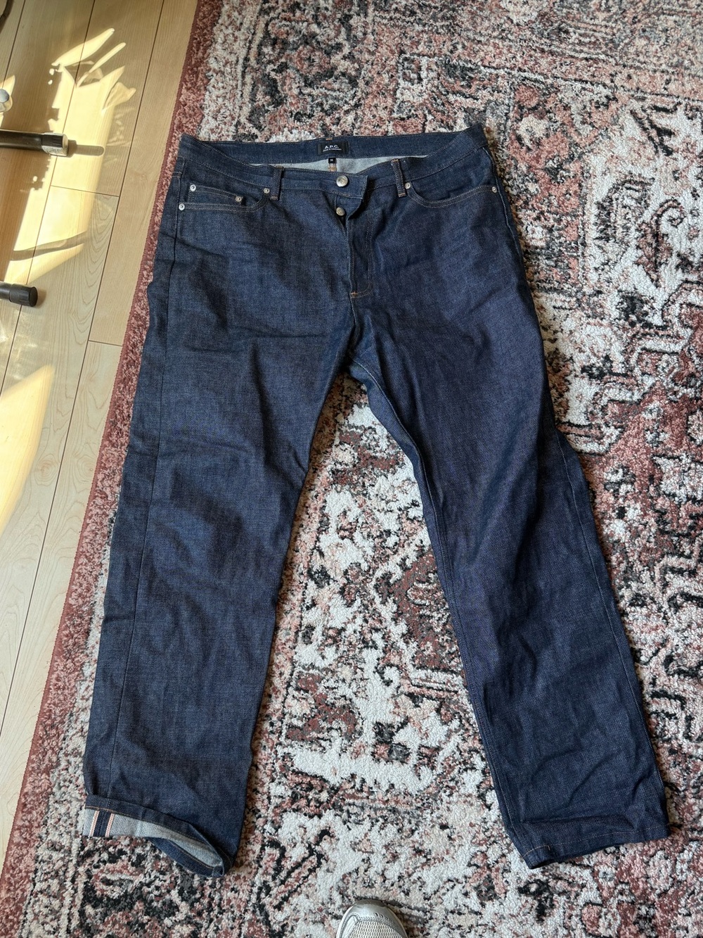 APC Selvedge denim heavyweight Men's Dark Blue Denim Jeans 36x31